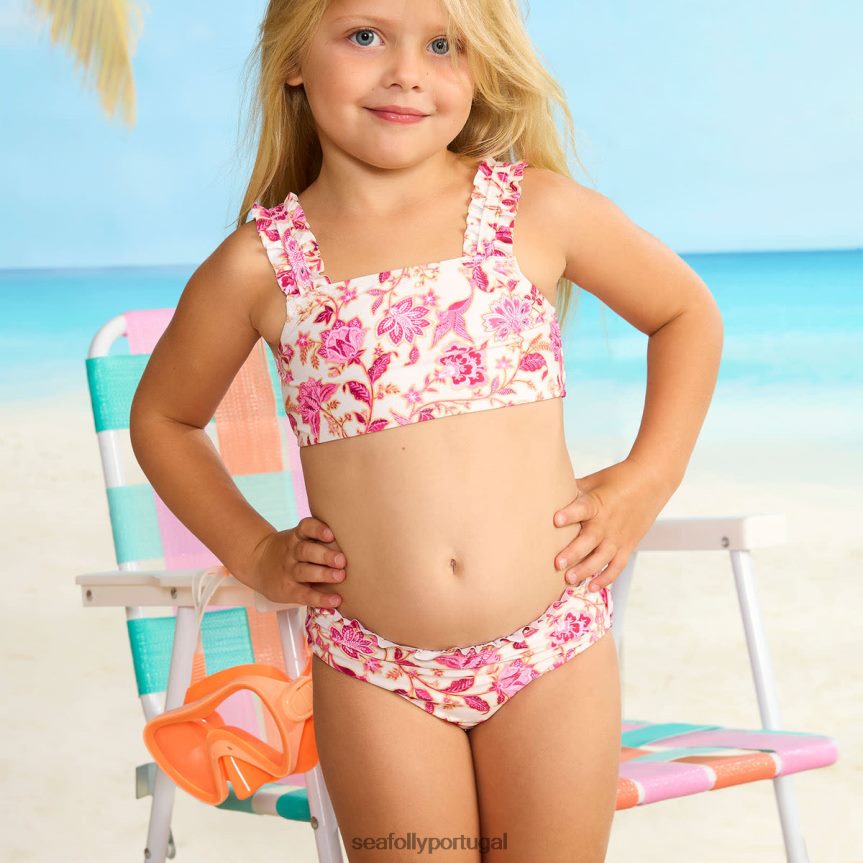 Biquíni Silk Road Girls Mini Babado crianças rosa Seafolly trajes de banho 4H088V791