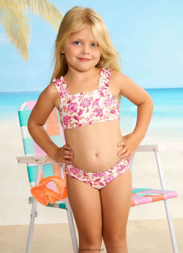 Biquíni Silk Road Girls Mini Babado crianças rosa Seafolly trajes de banho 4H088V791