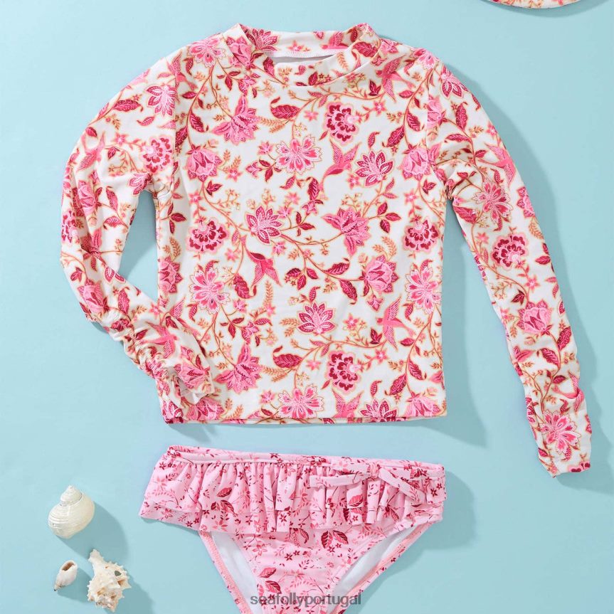 Conjunto de surf curto com babados para meninas da Silk Road crianças especiaria Seafolly trajes de banho 4H088V799