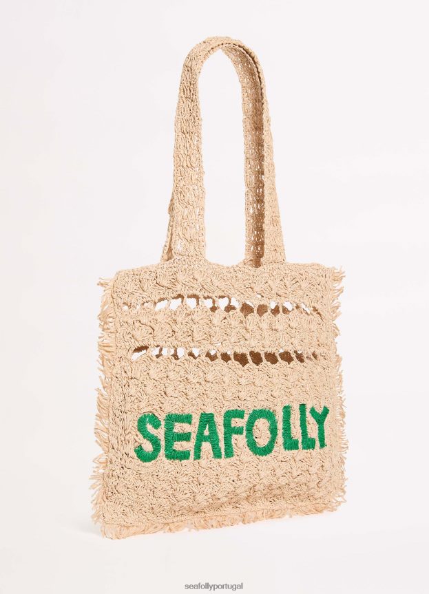 bolsa com logo mulheres natural Seafolly acessórios 4H088V768