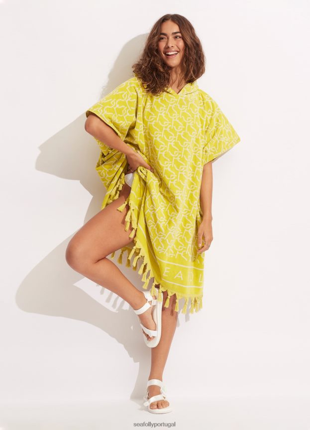 poncho de toalha com monograma sf mulheres limão selvagem Seafolly acessórios 4H088V773