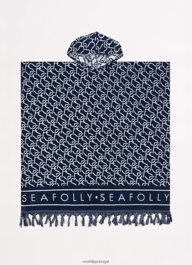 poncho de toalha com monograma sf mulheres verdadeira marinha Seafolly acessórios 4H088V774