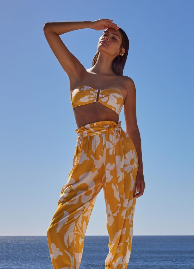 calça esvoaçante emporio mulheres calêndula Seafolly roupas 4H088V756