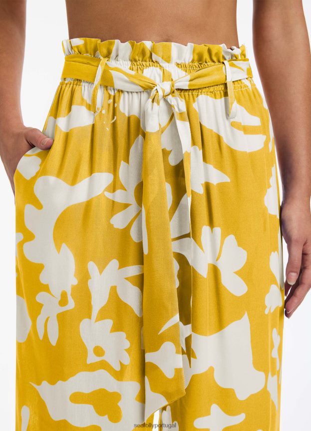 calça esvoaçante emporio mulheres calêndula Seafolly roupas 4H088V756
