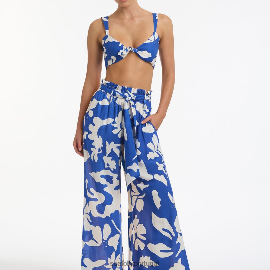 calça esvoaçante emporio mulheres safira Seafolly roupas 4H088V757