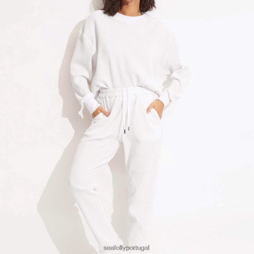 calça waffle mulheres branco Seafolly roupas 4H088V664