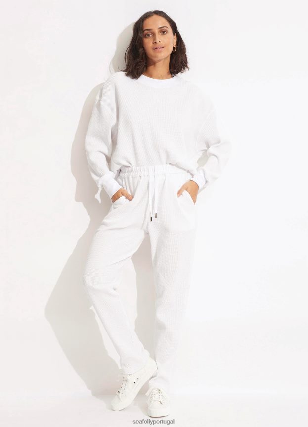 calça waffle mulheres branco Seafolly roupas 4H088V664