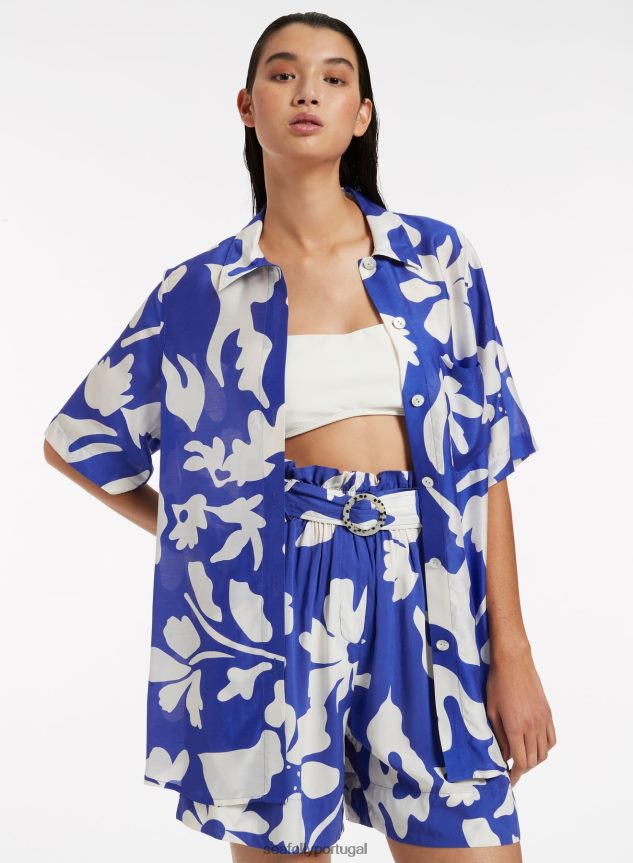 camisa manga curta emporio mulheres safira Seafolly roupas 4H088V745