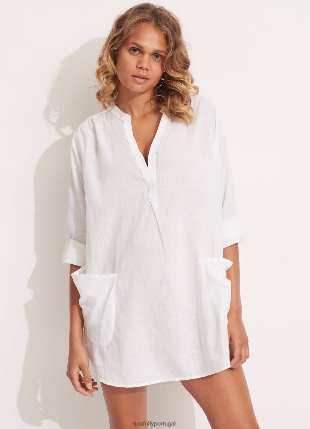 camisa de praia namorado mulheres branco Seafolly roupas 4H088V760
