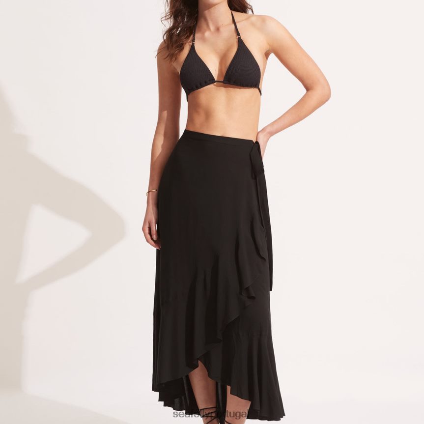 a saia envolvente mulheres preto Seafolly roupas 4H088V724