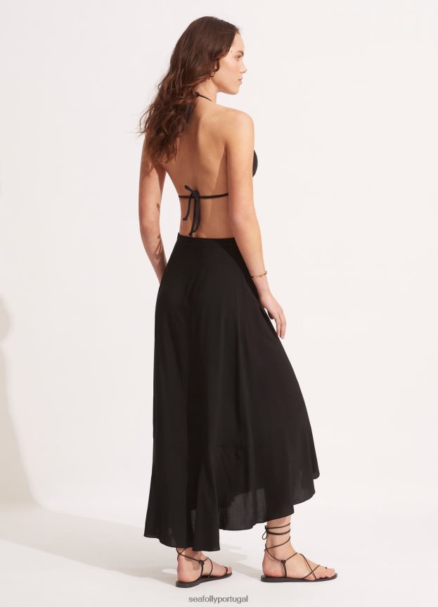 a saia envolvente mulheres preto Seafolly roupas 4H088V724