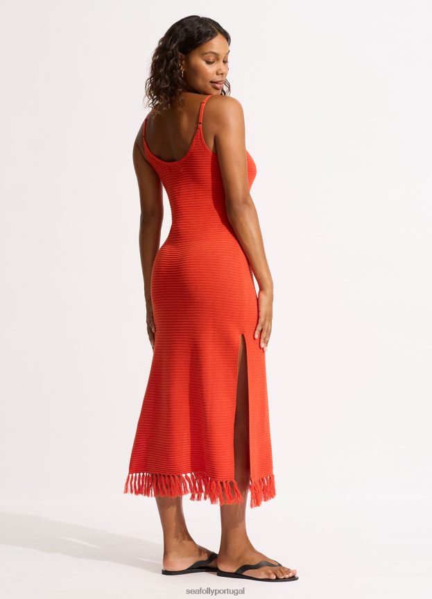 cobertura de malha maxi mulheres tamarilho Seafolly roupas 4H088V657