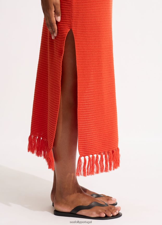 cobertura de malha maxi mulheres tamarilho Seafolly roupas 4H088V657