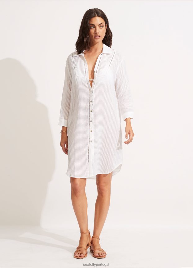 encobrimento costeiro mulheres branco Seafolly roupas 4H088V685