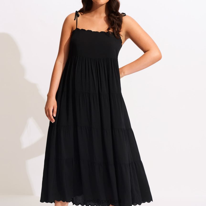 gia vieira midi mulheres preto Seafolly roupas 4H088V684