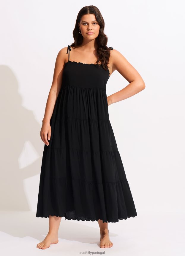 gia vieira midi mulheres preto Seafolly roupas 4H088V684