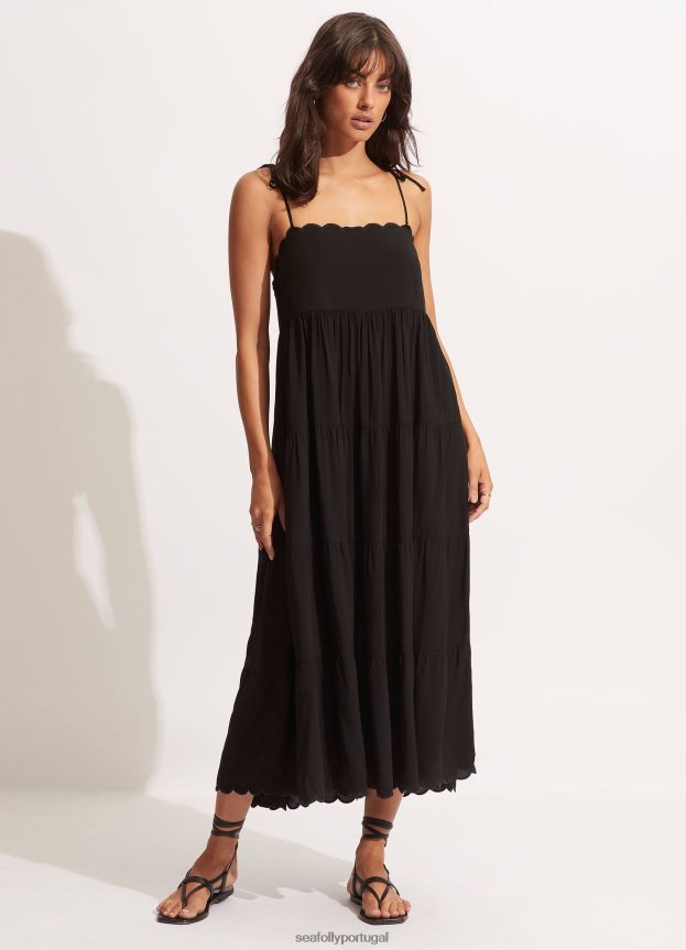 gia vieira midi mulheres preto Seafolly roupas 4H088V684
