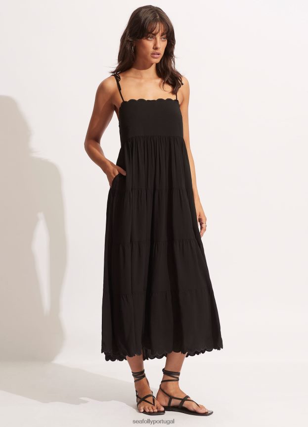 gia vieira midi mulheres preto Seafolly roupas 4H088V684