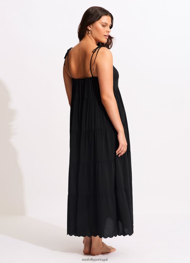 gia vieira midi mulheres preto Seafolly roupas 4H088V684