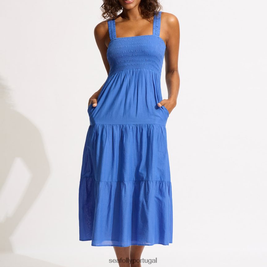 midi fiel mulheres azul Seafolly roupas 4H088V667