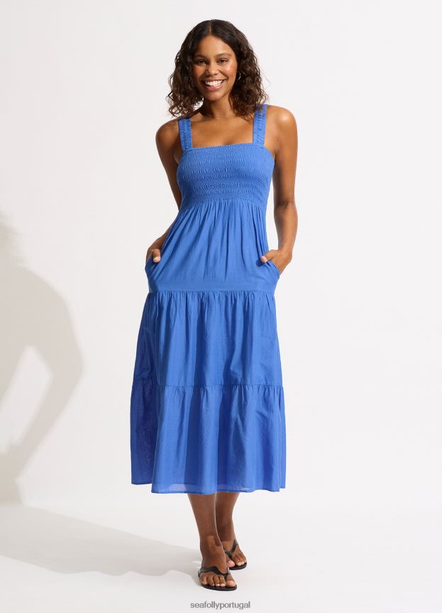 midi fiel mulheres azul Seafolly roupas 4H088V667