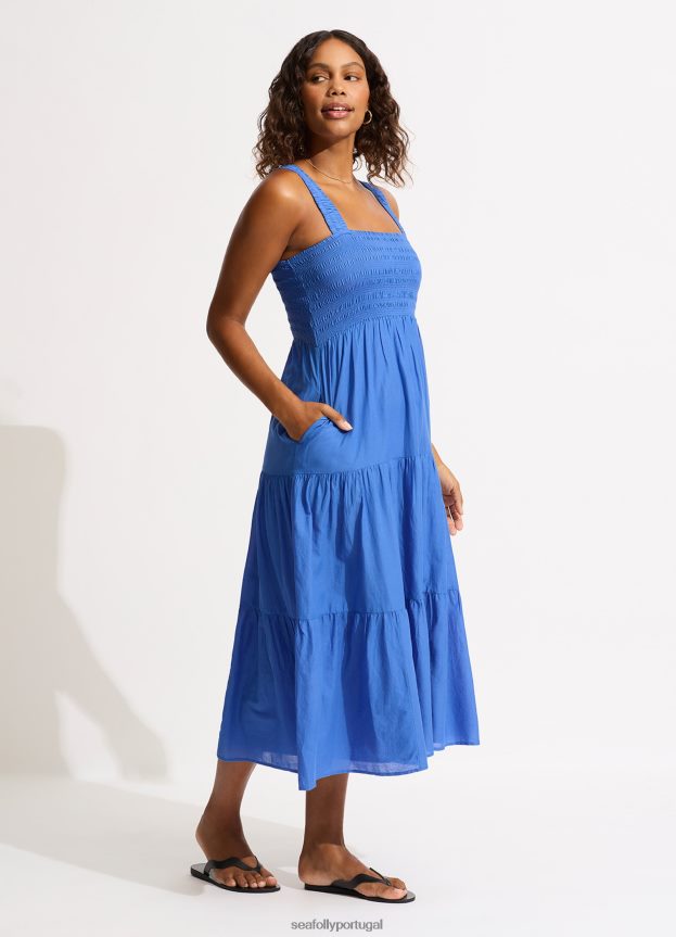 midi fiel mulheres azul Seafolly roupas 4H088V667