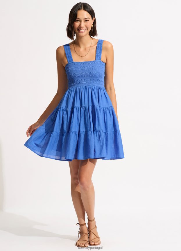 mini vestido fiel mulheres azul Seafolly roupas 4H088V669