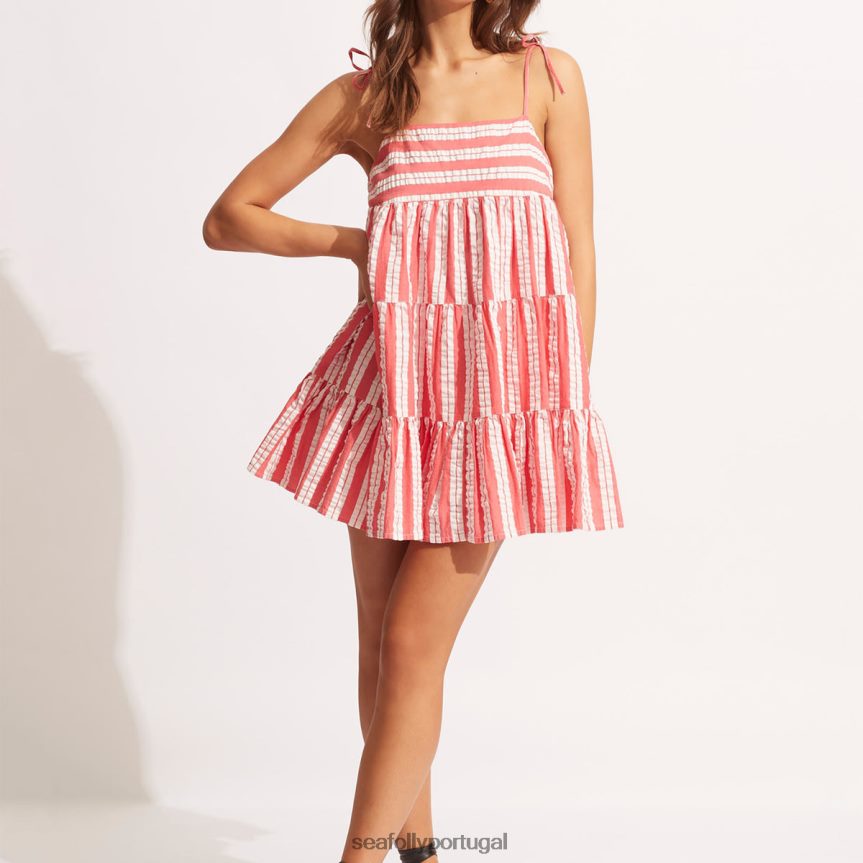 minivestido cabana mulheres coral beijado pelo sol Seafolly roupas 4H088V694