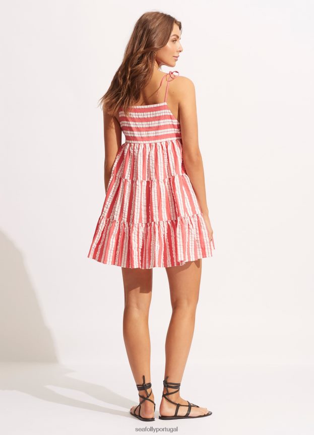 minivestido cabana mulheres coral beijado pelo sol Seafolly roupas 4H088V694