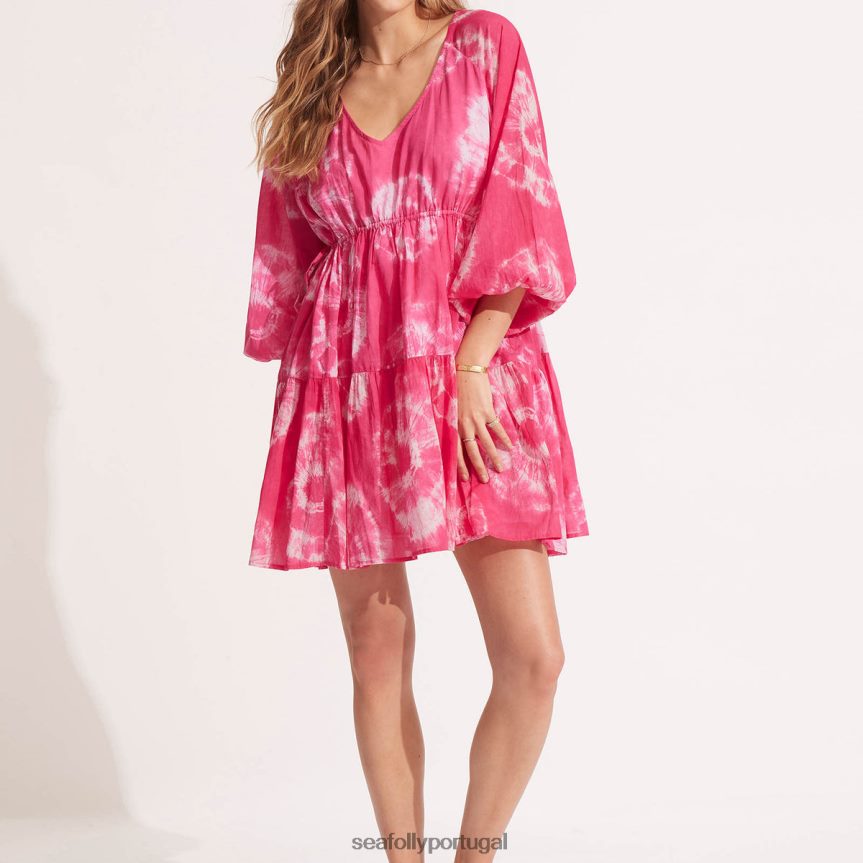 minivestido tie dye mulheres rosa rosa Seafolly roupas 4H088V682