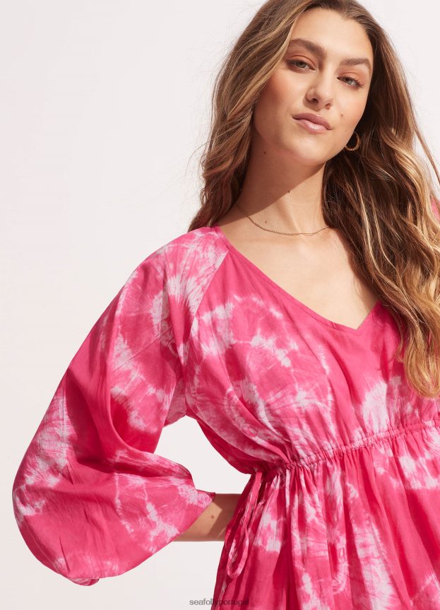 minivestido tie dye mulheres rosa rosa Seafolly roupas 4H088V682