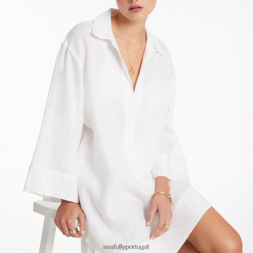 pulôver jetset kaftan mulheres branco Seafolly roupas 4H088V702