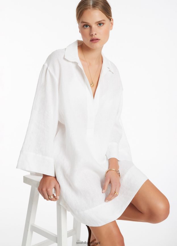 pulôver jetset kaftan mulheres branco Seafolly roupas 4H088V702