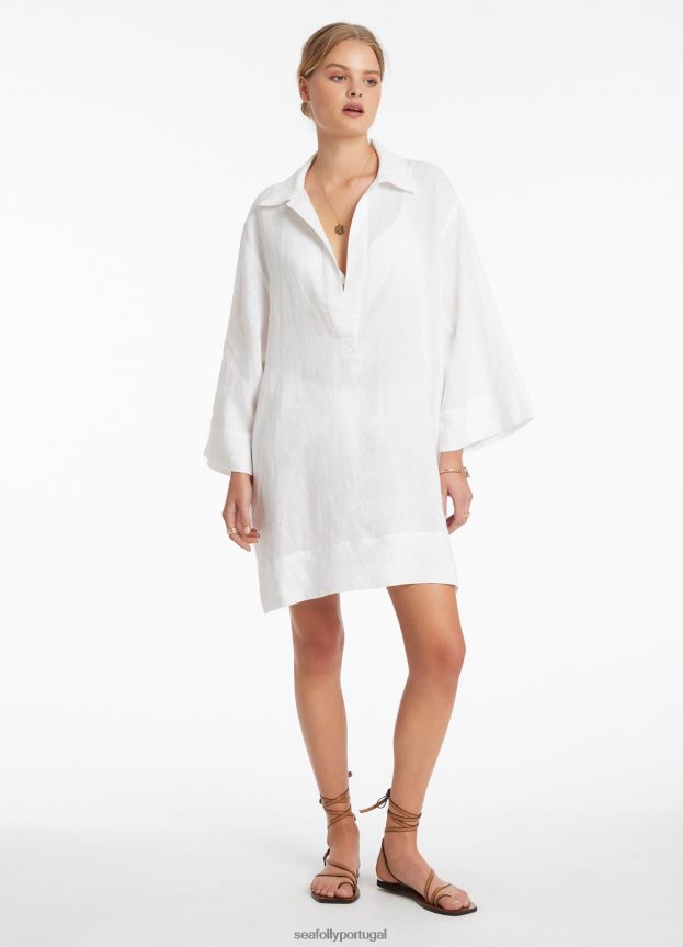 pulôver jetset kaftan mulheres branco Seafolly roupas 4H088V702