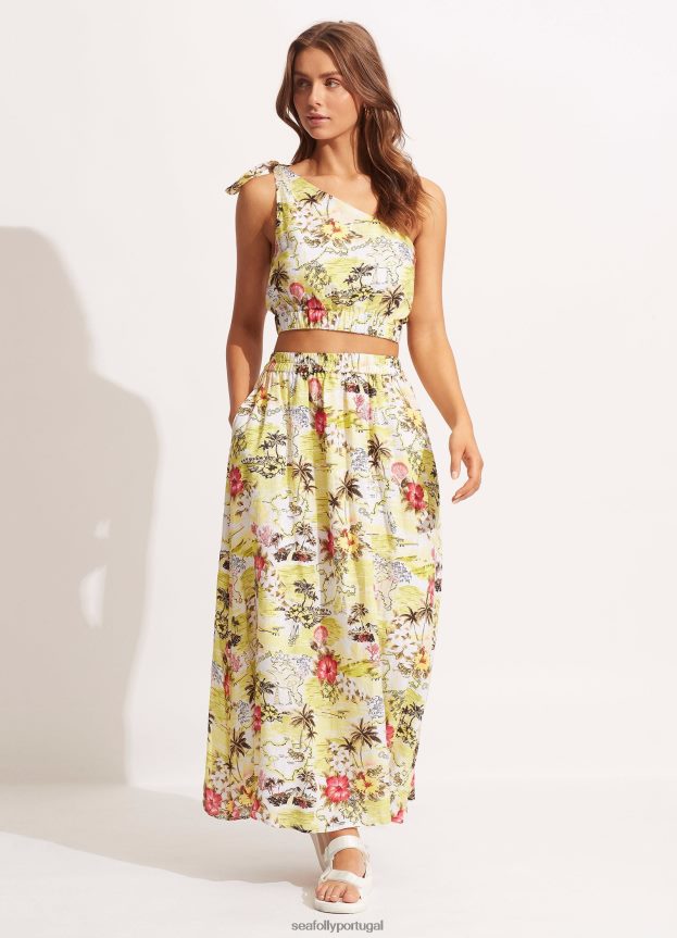 saia de costa a costa mulheres limão selvagem Seafolly roupas 4H088V729