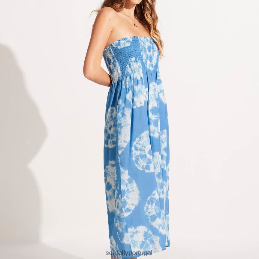 saia/vestido maxi tie dye mulheres azul Seafolly roupas 4H088V689