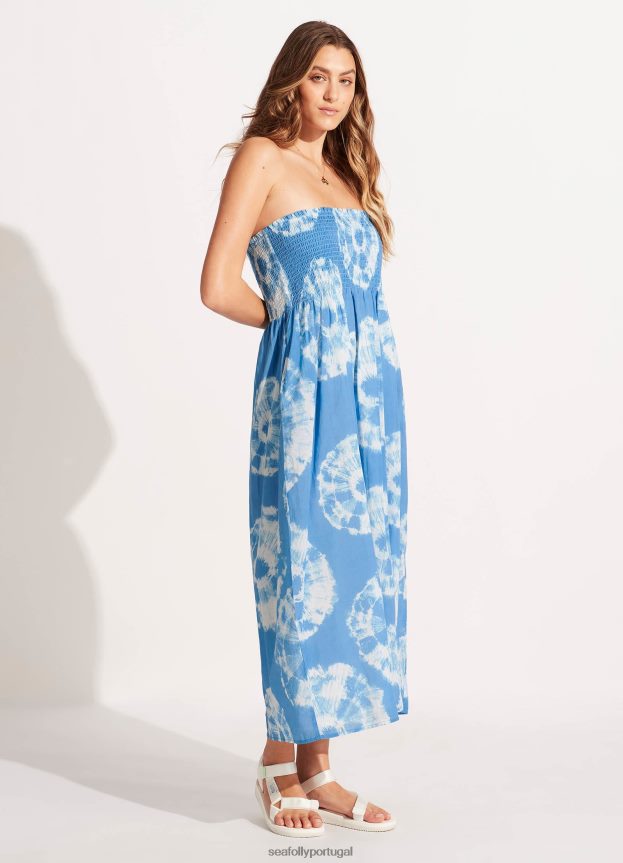 saia/vestido maxi tie dye mulheres azul Seafolly roupas 4H088V689