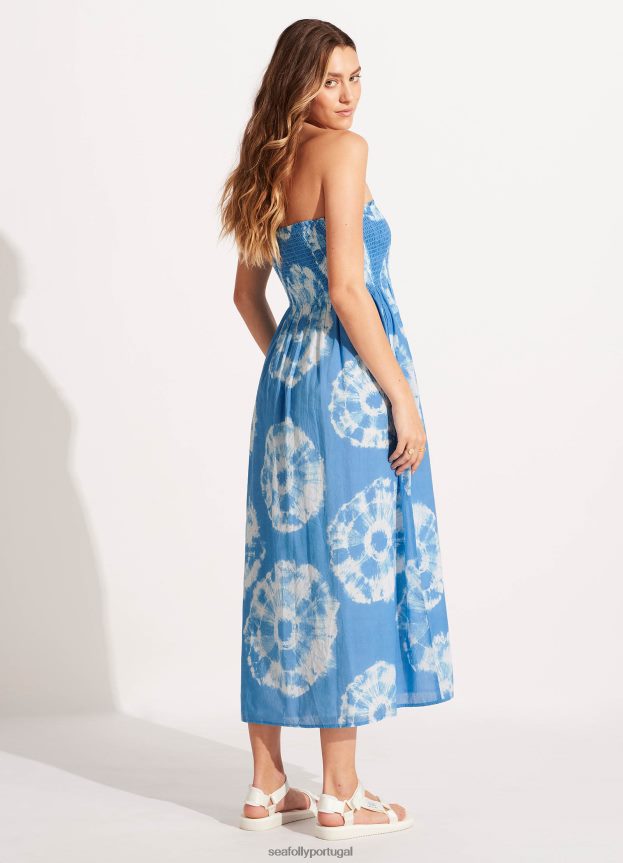 saia/vestido maxi tie dye mulheres azul Seafolly roupas 4H088V689