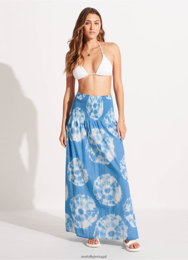 saia/vestido maxi tie dye mulheres azul Seafolly roupas 4H088V689