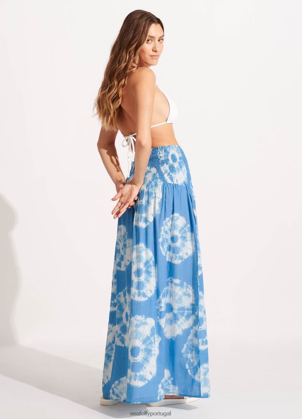 saia/vestido maxi tie dye mulheres azul Seafolly roupas 4H088V689