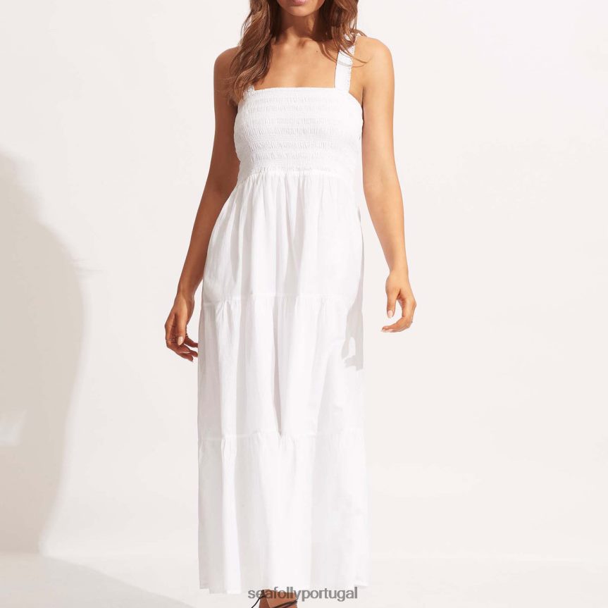 vestido de casa de praia mulheres branco Seafolly roupas 4H088V677