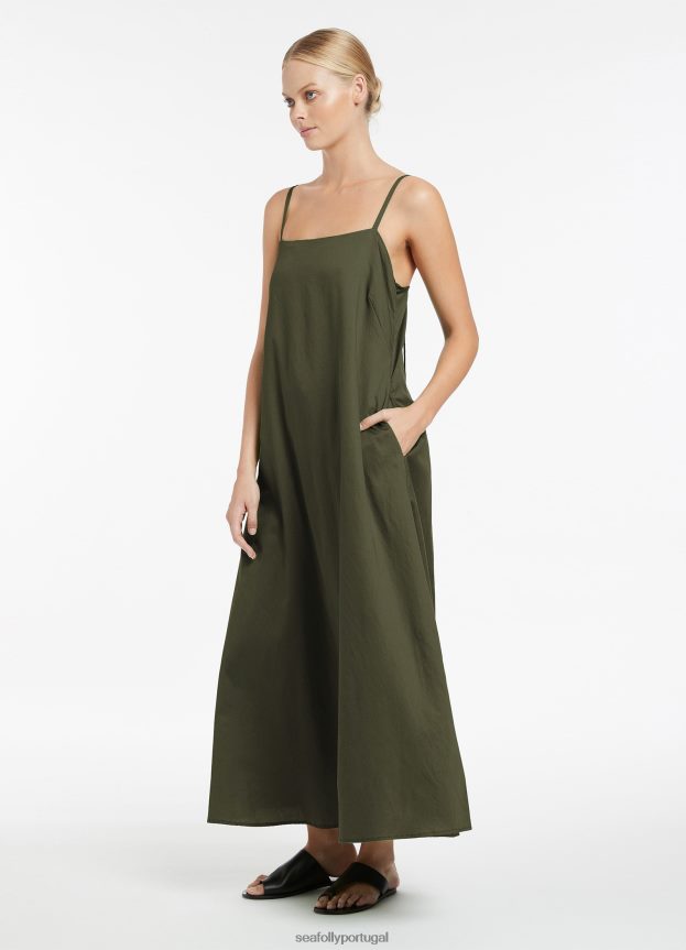 vestido jetset com tiras mulheres Oliva Seafolly roupas 4H088V698