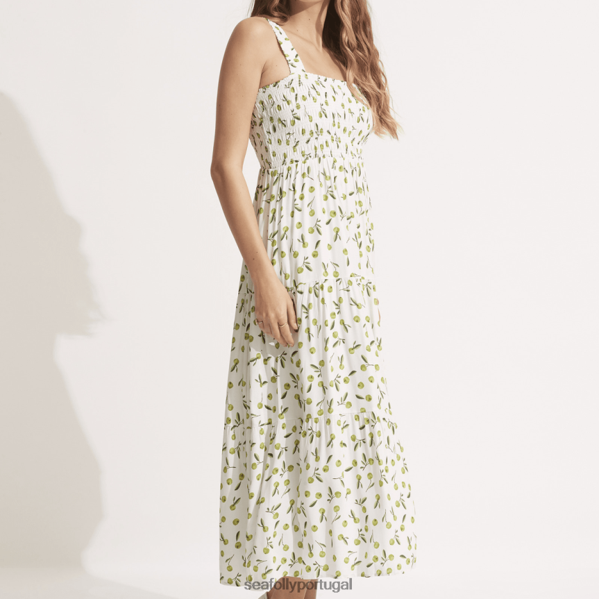 vestido midi verão mulheres azeitona macia Seafolly roupas 4H088V679
