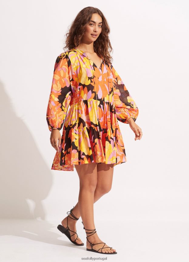 vestido palm springs mulheres preto Seafolly roupas 4H088V691