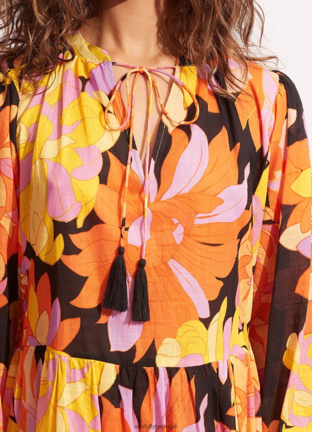 vestido palm springs mulheres preto Seafolly roupas 4H088V691