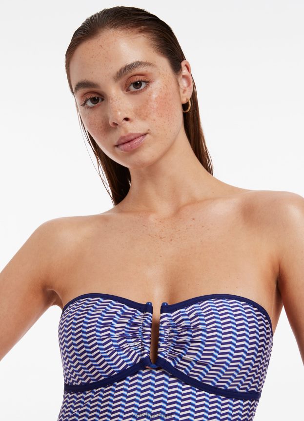 amoudi bandeau uma peça mulheres safira Seafolly trajes de banho 4H088V101