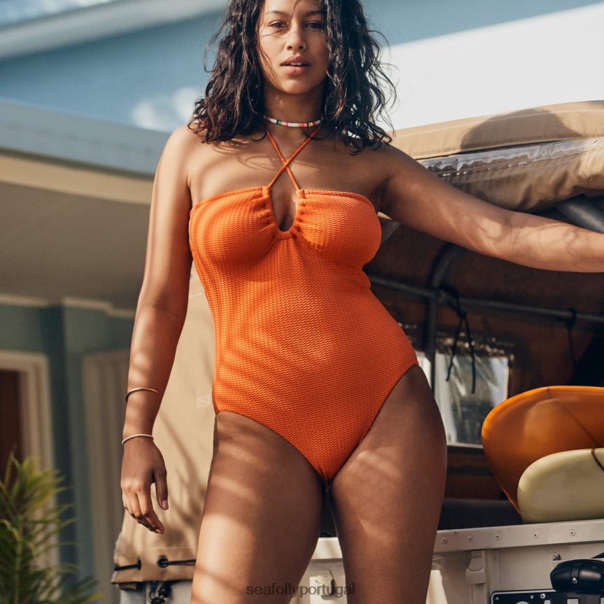 bandeau de mergulho no mar uma peça mulheres mandarim Seafolly trajes de banho 4H088V63