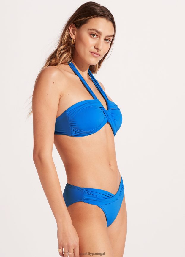 bandeau halter coletivo mulheres azul Seafolly trajes de banho 4H088V175