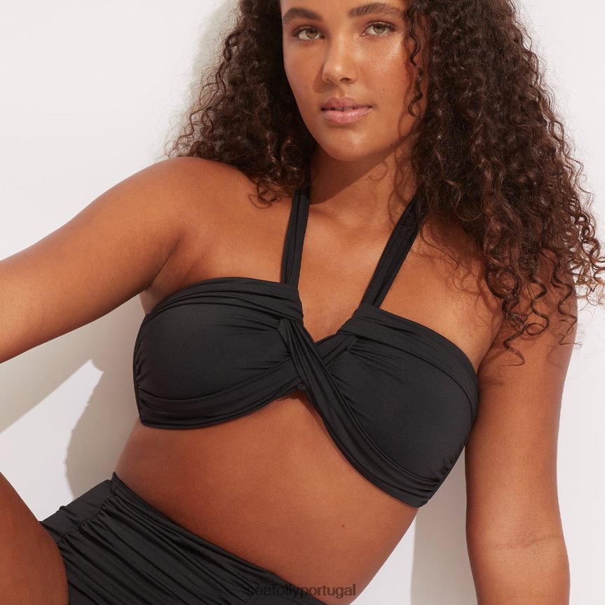 bandeau halter coletivo mulheres preto Seafolly trajes de banho 4H088V192