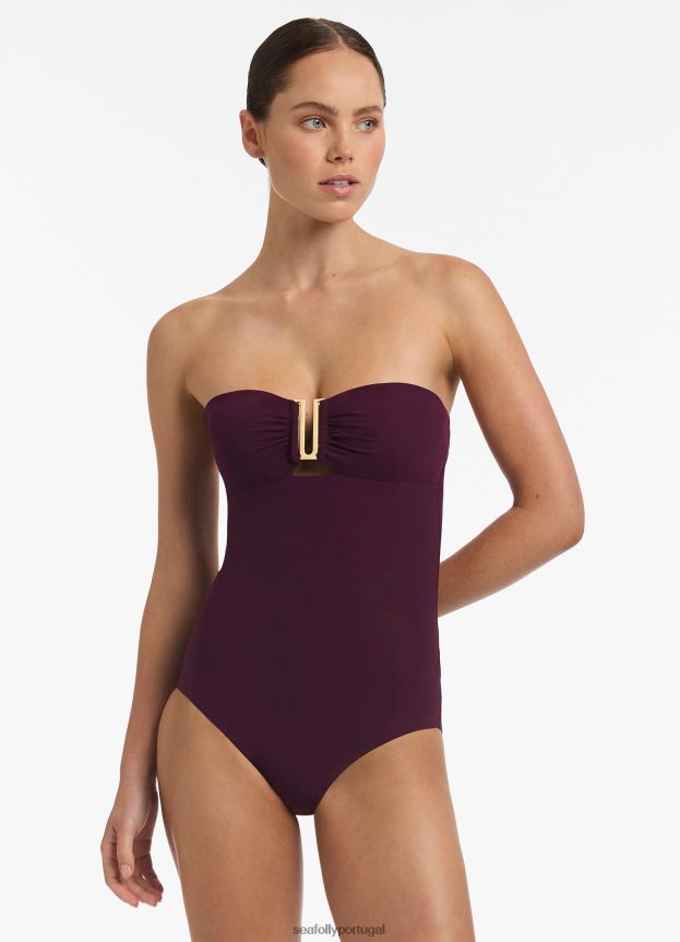 bandeau jetset peça única mulheres porta Seafolly trajes de banho 4H088V111